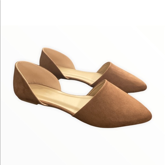 Light Brown Pointed D’Orsay Flats - Picture 3 of 9